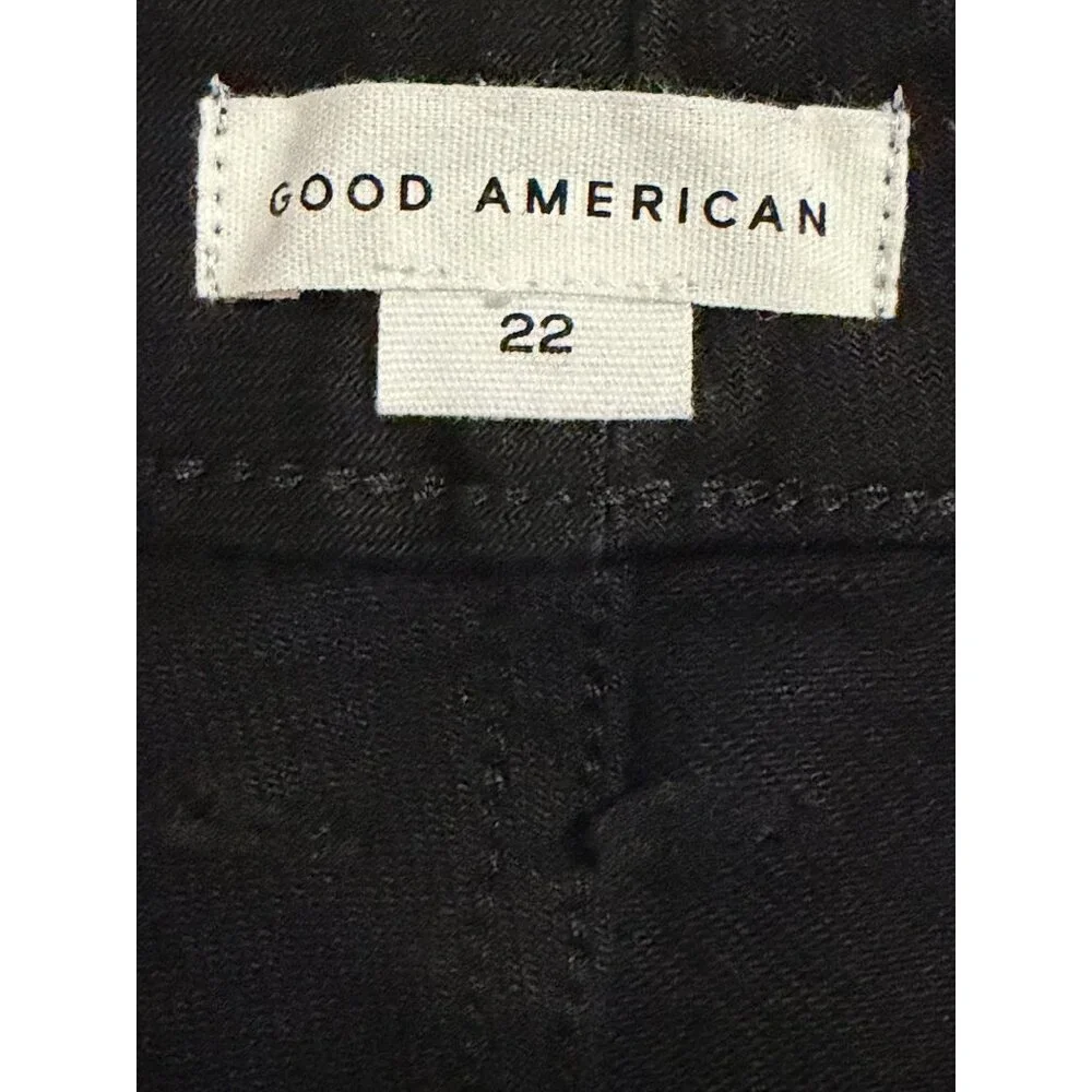 NWT Good American Good Ease Rhinestone Wide Leg Jeans Black Size 22 Plus - Picture 4 of 6